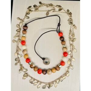 fossil necklace, lia Sophia necklace, vintage jewelry, jewelry set